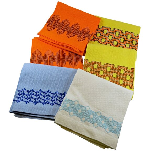 Vintage Huck Weave Dish Towels (Lot of 6) Hope Chest Embroidery 1940s Linens - Picture 3 of 6